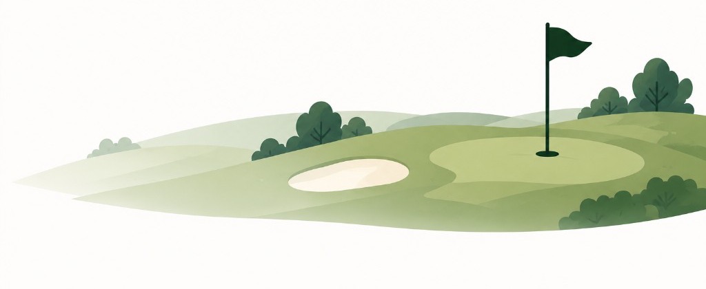 Golf course stretching toward rolling hills
